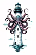 Octopus Lighthouse tattoo design idea