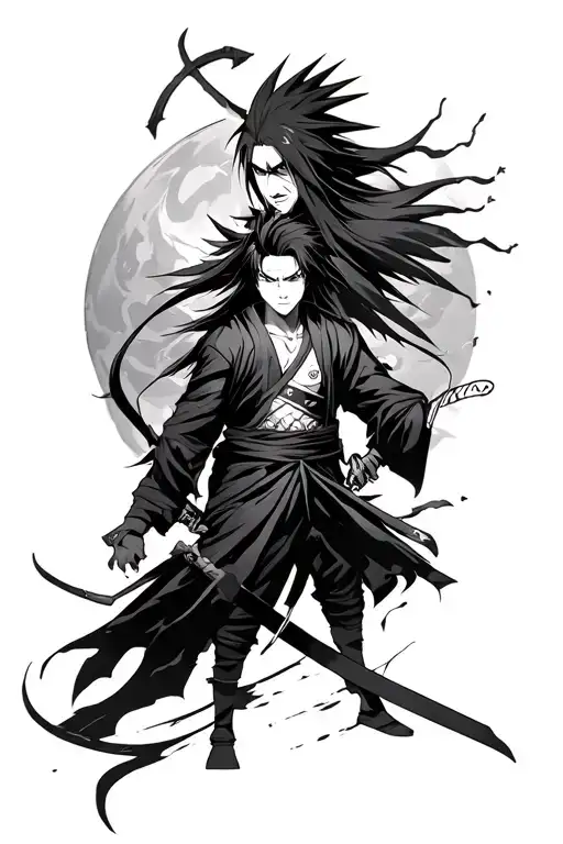 Uchiha Madara, Sukuna and Ichigo True Bankai tattoo design idea