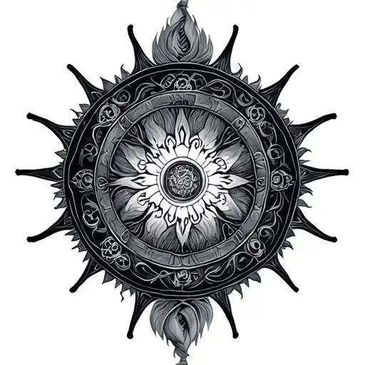 Dharma Wheel tattoo design idea