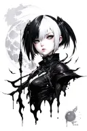 nier automata 2b lunar tear tattoo design idea