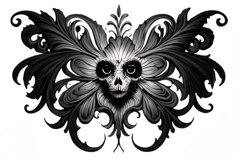 Gill and filigree design tattoo design idea