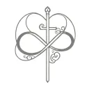infinity symbol with cross and heart  tattoo design idea