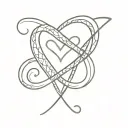 infinity symbol with cross and heart  tattoo design idea