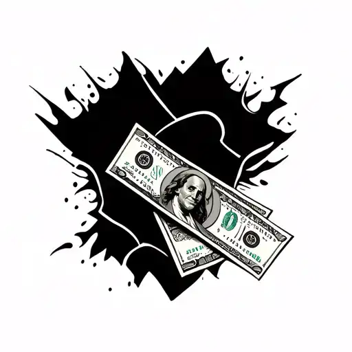 quarter sleeve money over everything happens tattoo design idea