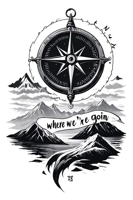 ben nevis, compass, lyrcis: "where we're goin" tattoo design idea