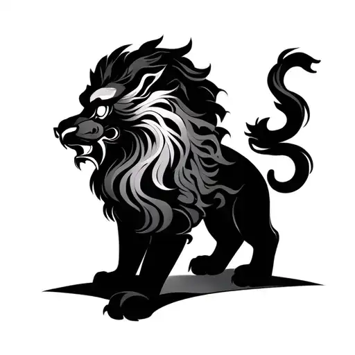Chinese lion tattoo design idea