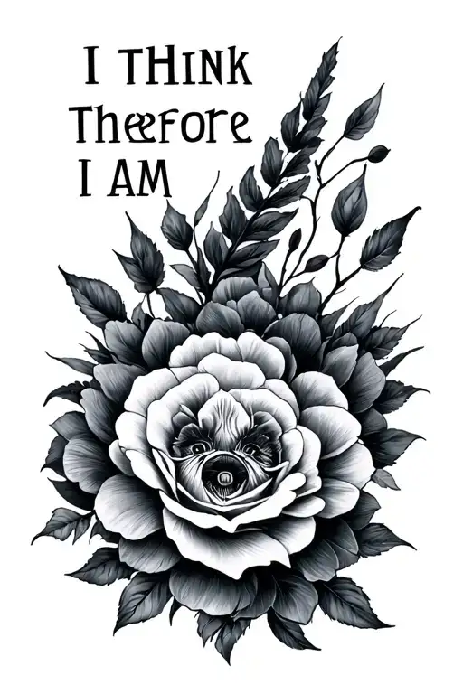 I think therefore I am tattoo design idea