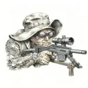 sniper cook tattoo design idea