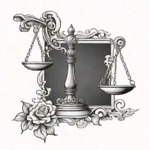 libra scales tattoo design idea