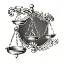 libra scales tattoo design idea