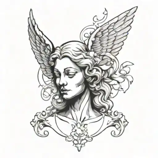 sculpture head angel minimalist tattoo design tattoo design idea