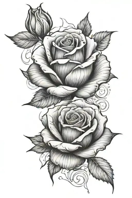 burnt rose embers floating away tattoo design idea