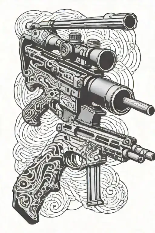 Barrett 50 caliber sniper rifle blended tattoo design idea