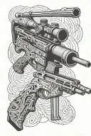 Barrett 50 caliber sniper rifle blended tattoo design idea
