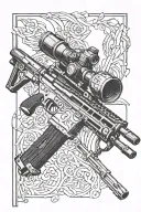 Barrett 50 caliber sniper rifle blended tattoo design idea