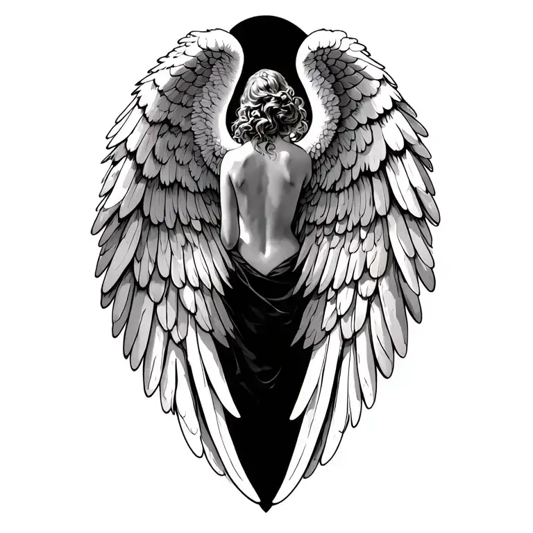 angel wing tattoo design idea