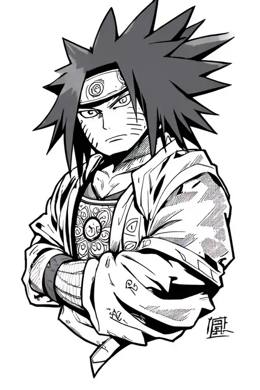 Madara with obito tattoo design idea