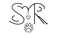 "S R" "S R" straight line with heart and paw print and initials tattoo design idea