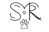 "S R" "S R" straight line with heart and paw print and initials tattoo design idea
