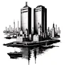 twin towers tattoo design idea
