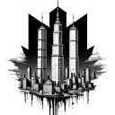 twin towers tattoo design idea