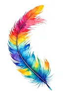 Rainbow Feather tattoo design idea