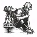 drilling rig drilling rig worker tattoo design idea