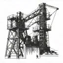 drilling rig drilling rig worker tattoo design idea