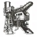 drilling rig drilling rig worker tattoo design idea