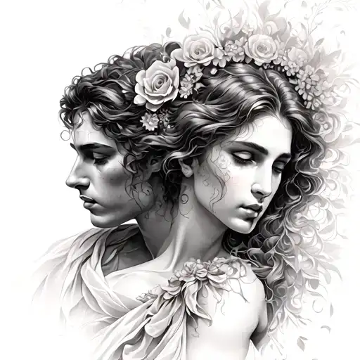 Eurydice And Orpheus tattoo design idea