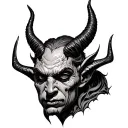 A devil who is behind the ear. tattoo design idea