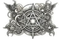 Arcane symbols incorporated tattoo design idea
