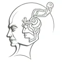 half brain half heart lifting weights tattoo design idea
