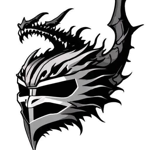 MF DOOM mask with dragon tattoo design idea