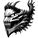 MF DOOM mask with dragon tattoo design idea