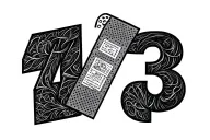 The numbers 473 all black, sharp and incorporate a bandaid in the 3 tattoo design idea