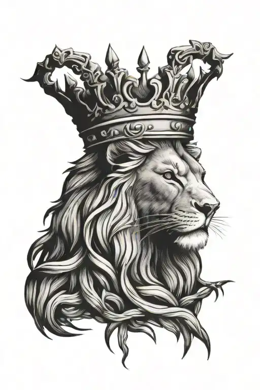 lion with crown of thorns  tattoo design idea