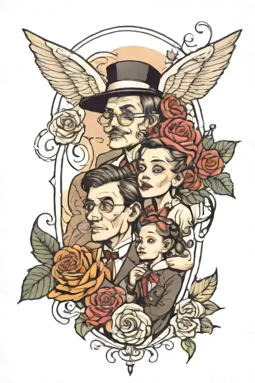 Nana and Pop Pop tattoo design idea