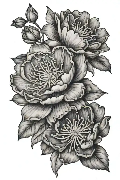 June March birth flower tattoo design idea