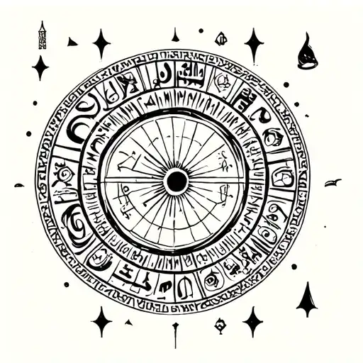 Flat earth, egyptian s h calligraphy, religious symbols tattoo design idea
