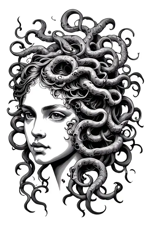 Medusa head tattoo design idea