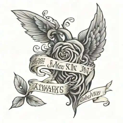 "Always in my heart, Always on my mind" tattoo design idea