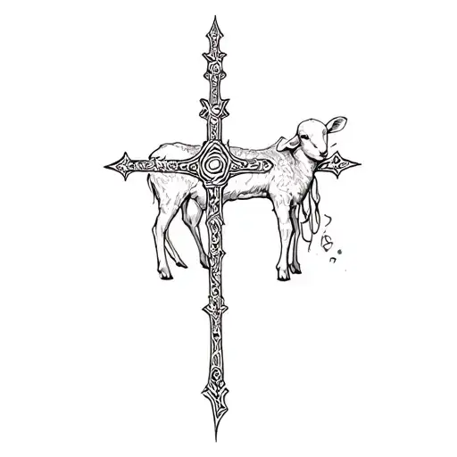 A lamb 3 crosses tattoo design idea
