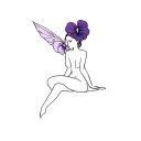 pixie sit on pansies tattoo design idea