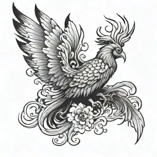 Japanese phoenix tattoo design idea