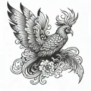 Japanese phoenix tattoo design idea