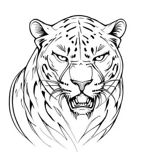 a mean panther tattoo design idea