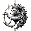 libra leo zodiac sign tattoo design idea