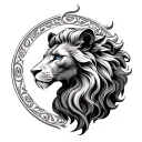 libra leo zodiac sign tattoo design idea