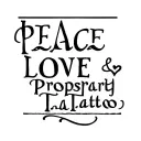 "Leo" peace love and prosperity tattoo design idea